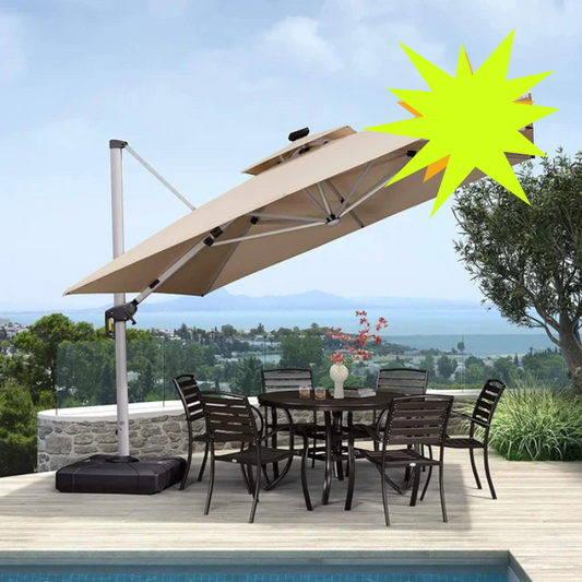 PatioGlam™ Parapluie LED à énergie solaire